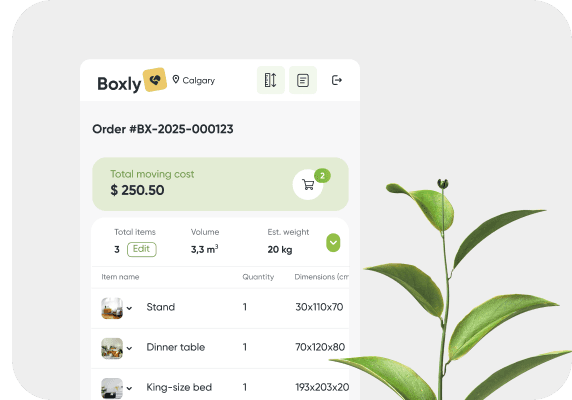 Price-Lock policy: Price only changes if you change the item list.