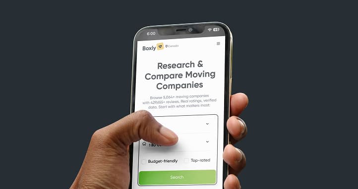 Boxly platform for searching and booking moving services across Canada