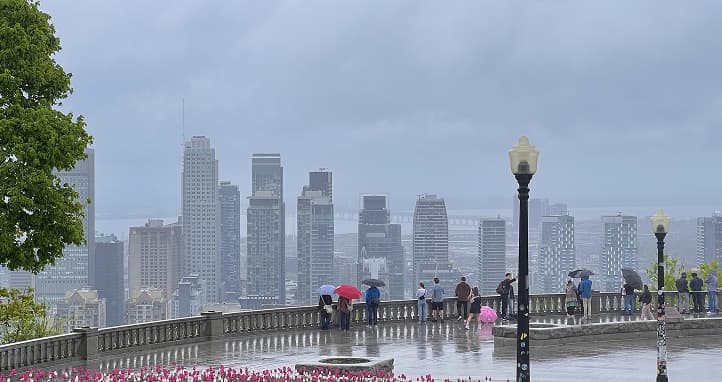 Mount Royal Park with a stunning panoramic view of Montreal