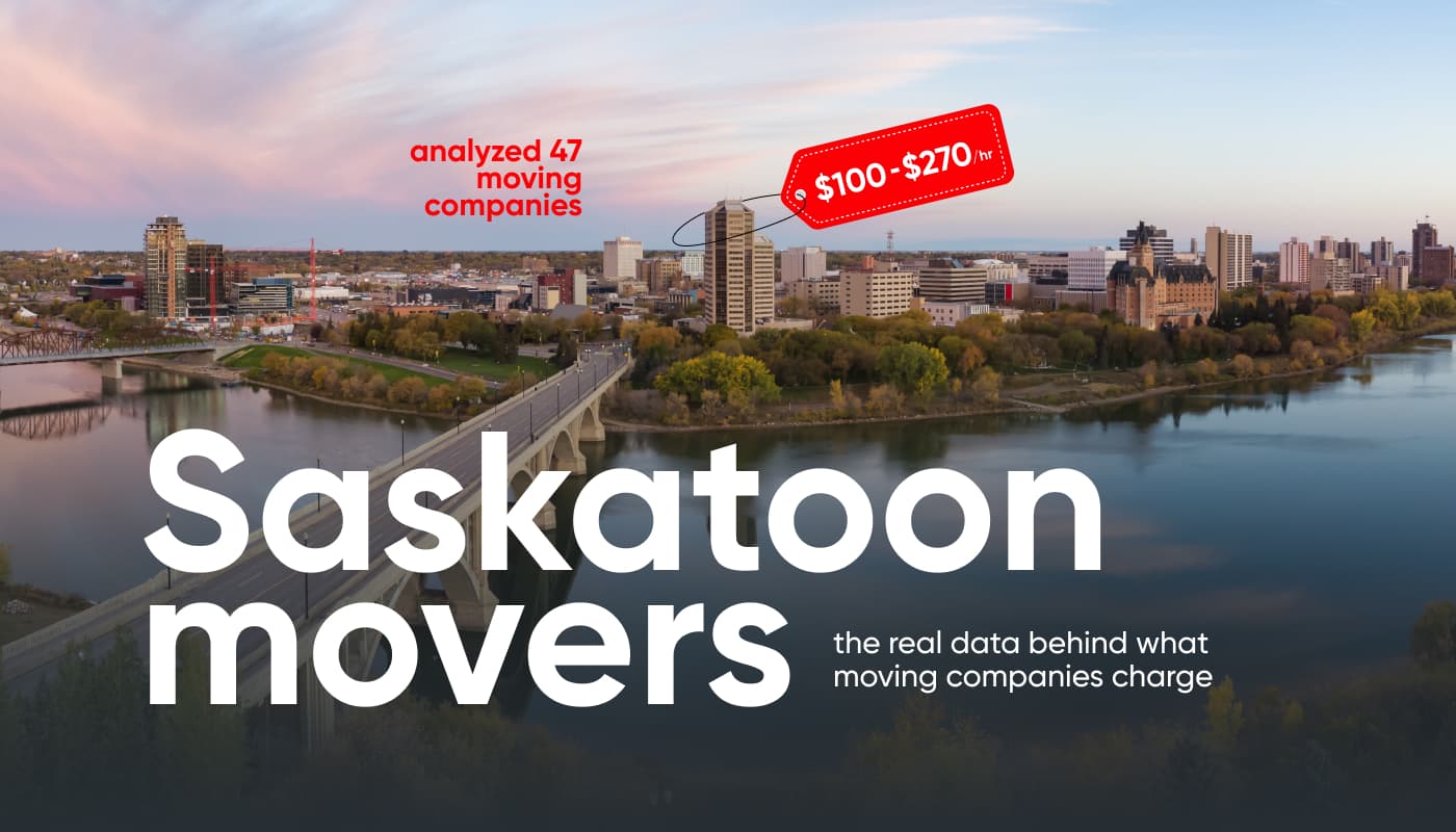 Saskatoon movers guide - 48 moving companies compared with rates from $100 to $270 per hour