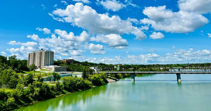 One of the bridges over the Saskatchewan River