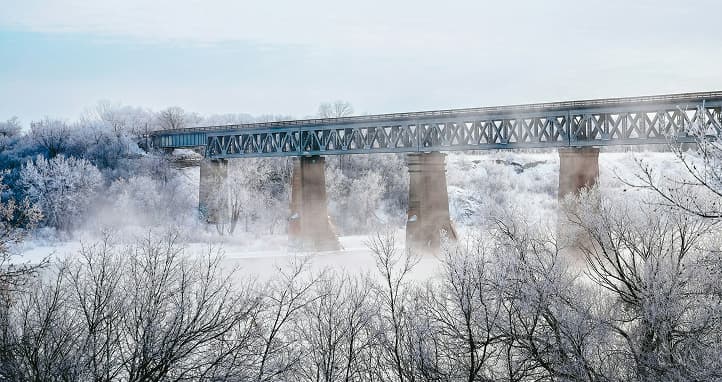 One of the bridges in winter time