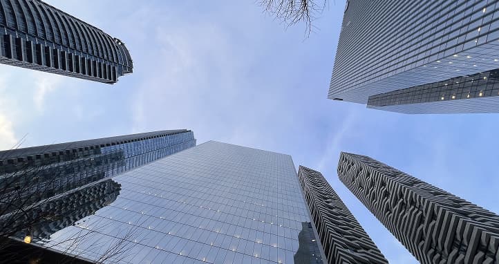 Toronto downtown business centre with condominiums, cafes, and nightlife