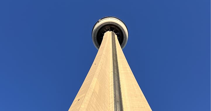 CN Tower observation tower in Toronto with rotating restaurant