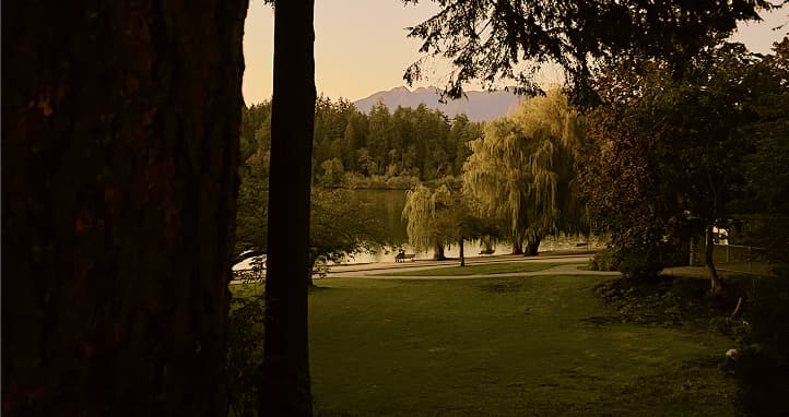Stanley Park on a peninsula in Vancouver during September