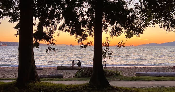 Ocean sunset view from Vancouver