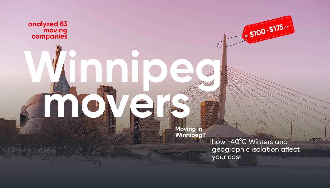 Winnipeg movers guide - 83 moving companies compared with rates from $100 to $175 per hour